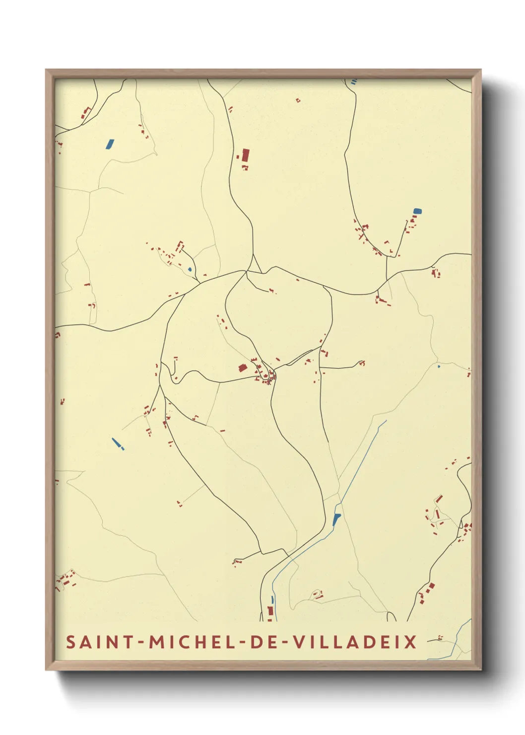 Une affiche de carte sur Saint-Michel-de-Villadeix