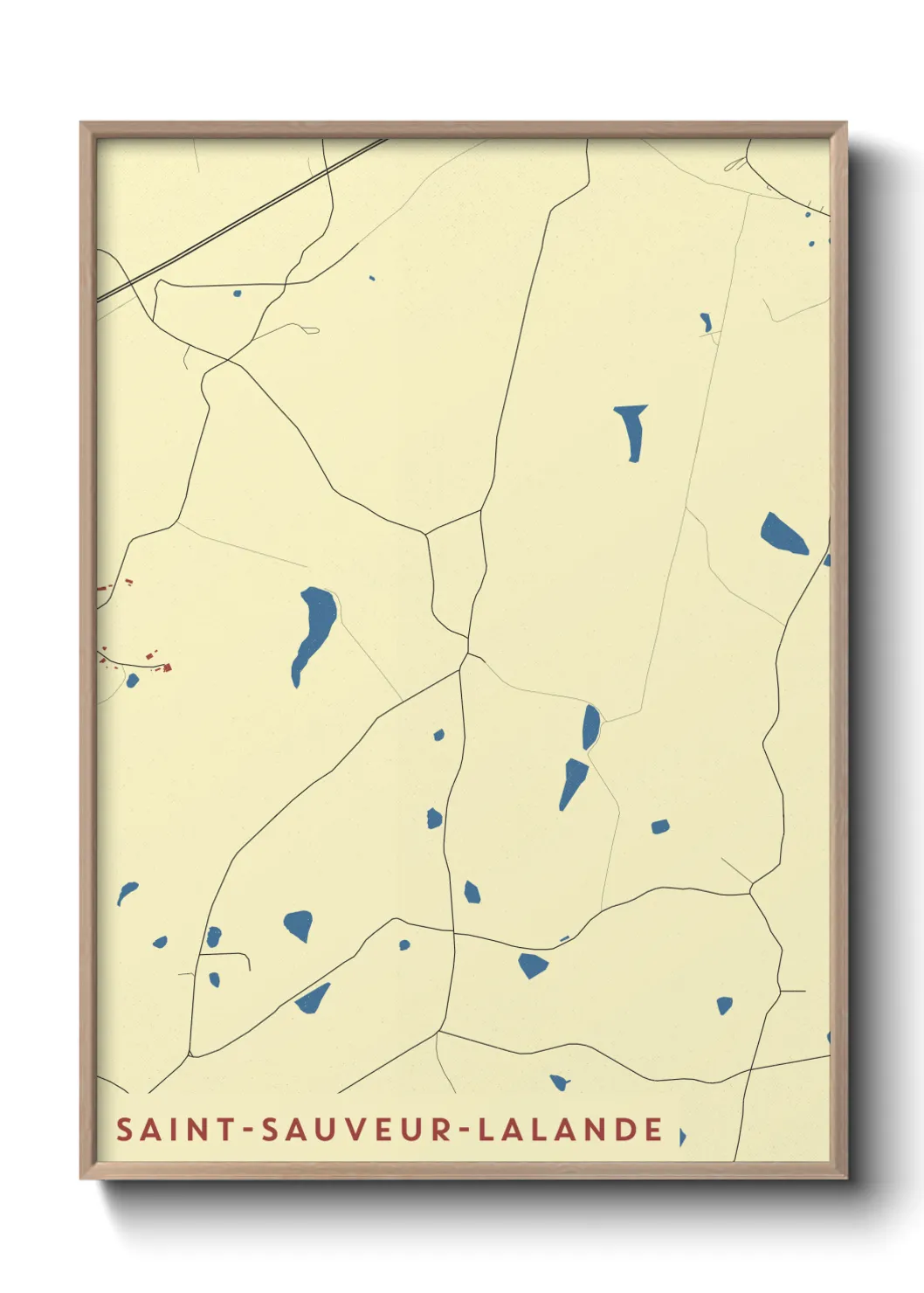 Une affiche de carte sur Saint-Sauveur-Lalande