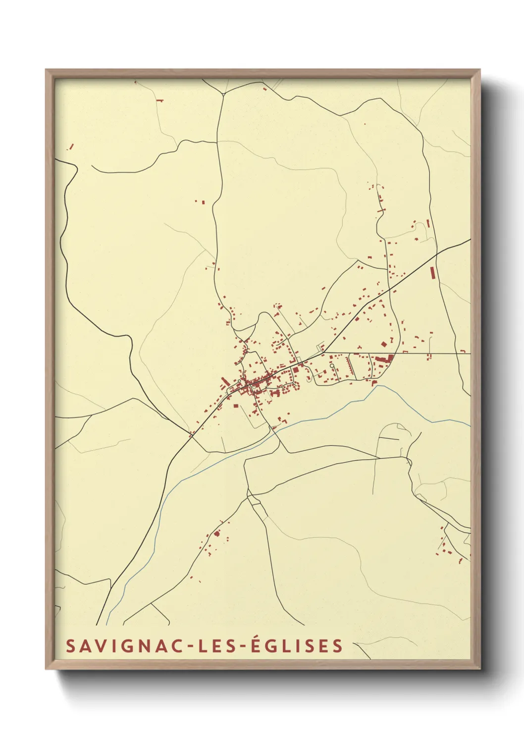 Une affiche de carte sur Savignac-les-Églises