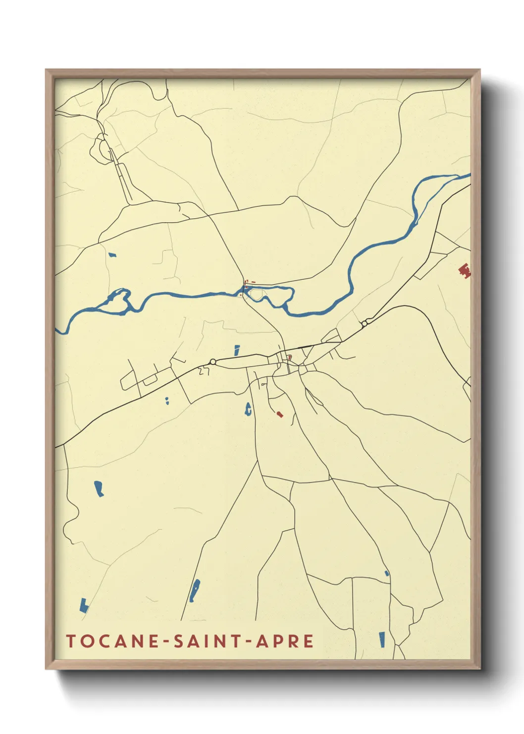 Une affiche de carte sur Tocane-Saint-Apre