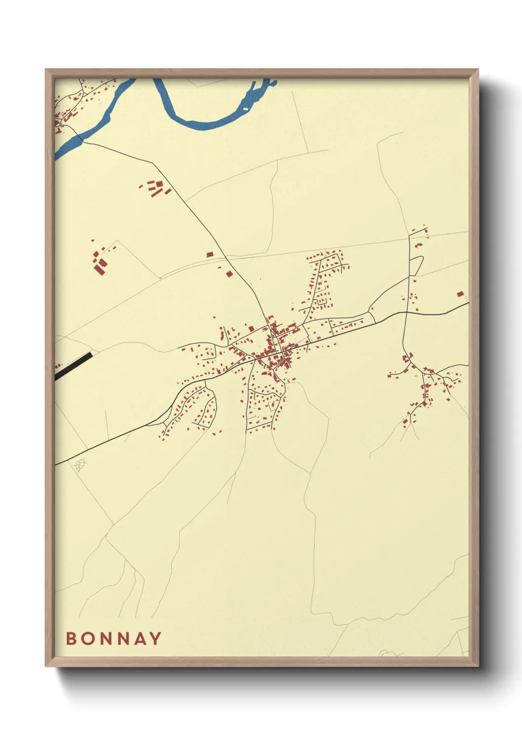 Une affiche de carte sur Bonnay