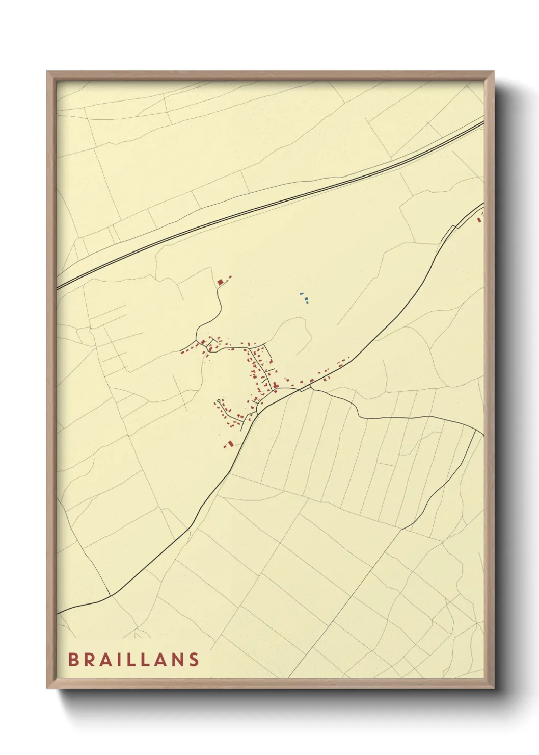 Une affiche de carte sur Braillans