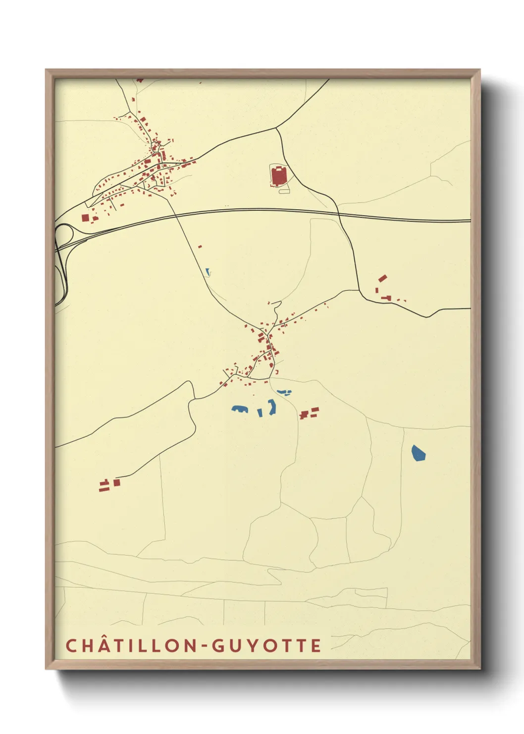 Une affiche de carte sur Châtillon-Guyotte