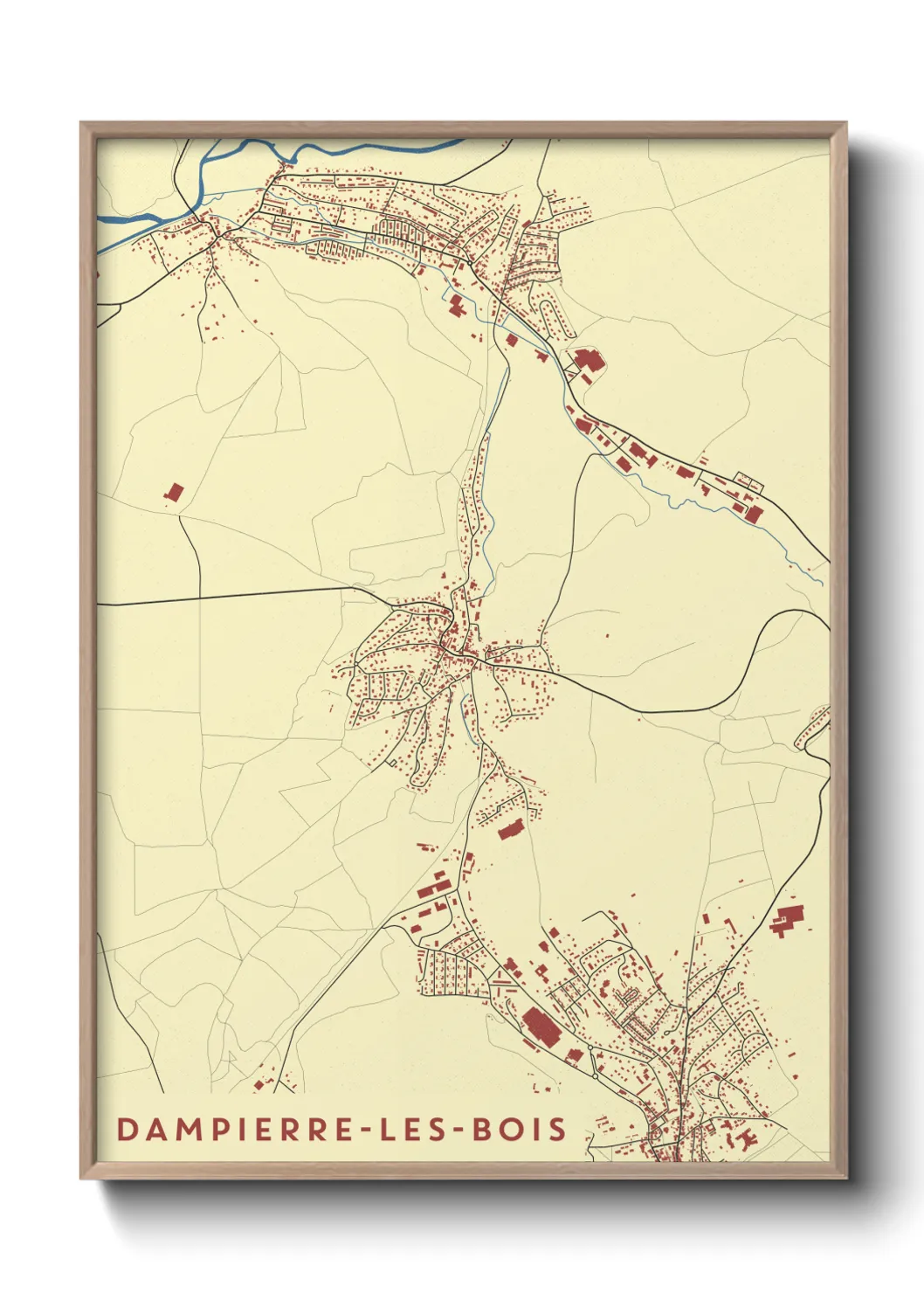 Un poster carteDampierre-les-Bois