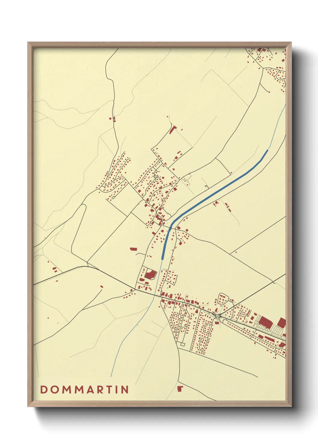 Une affiche de carte sur Dommartin