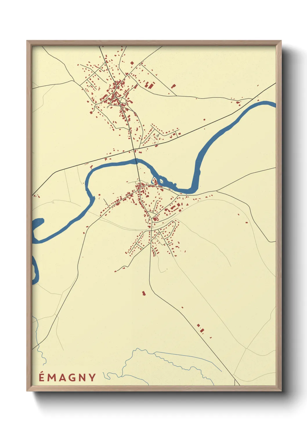Une affiche de carte sur Émagny