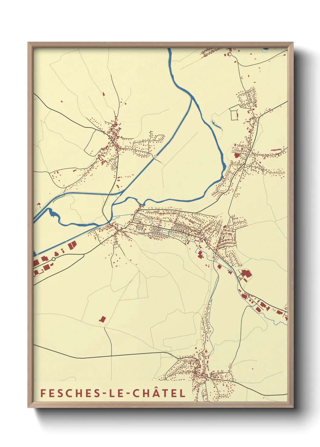 Un poster carteFesches-le-Châtel