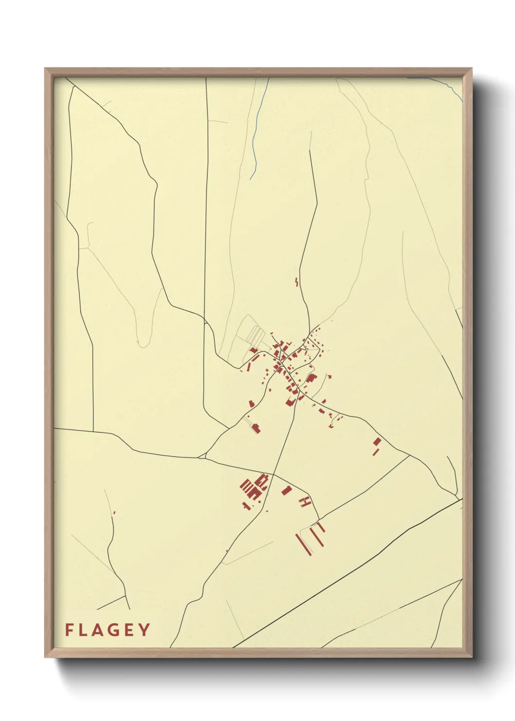 Une affiche de carte sur Flagey