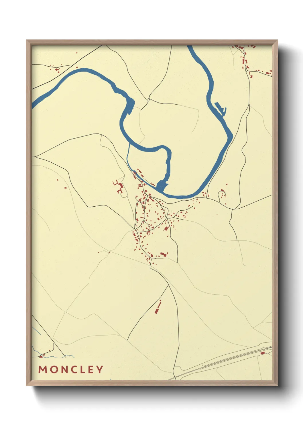 Une affiche de carte sur Moncley