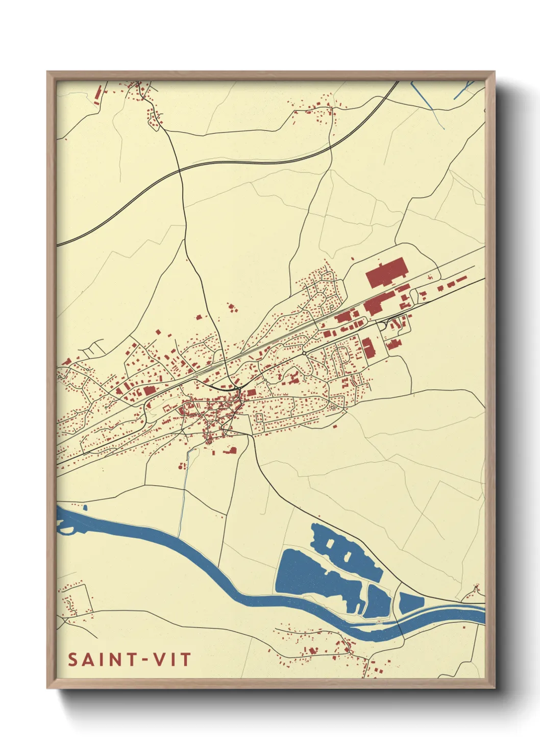 Une affiche de carte sur Saint-Vit