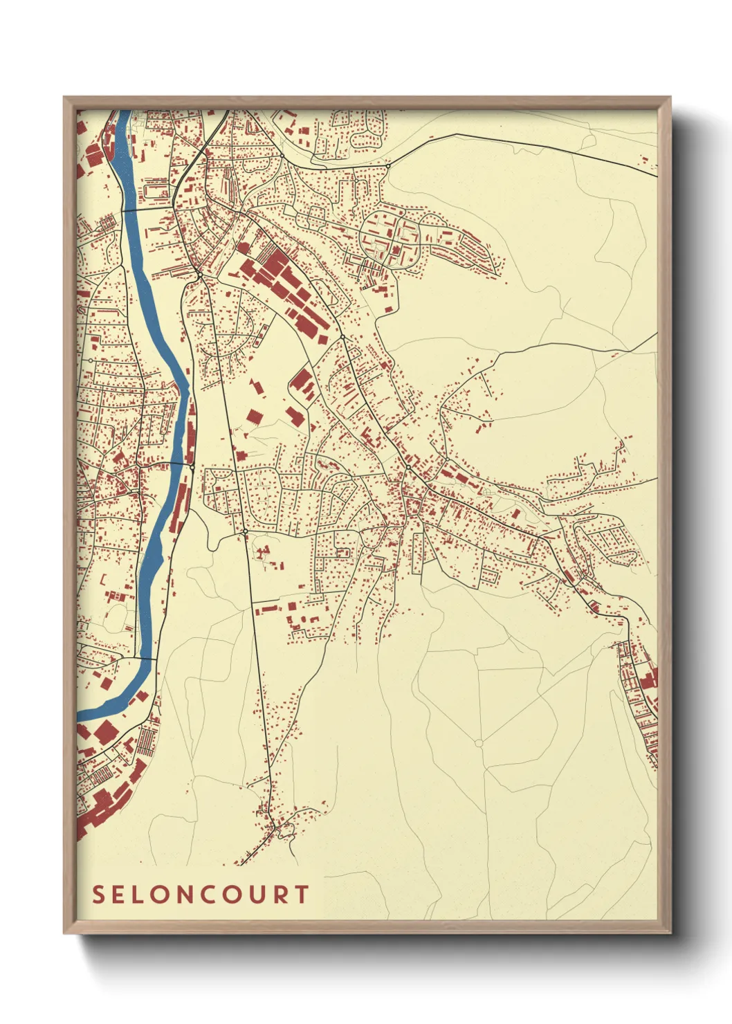 Une affiche de carte sur Seloncourt