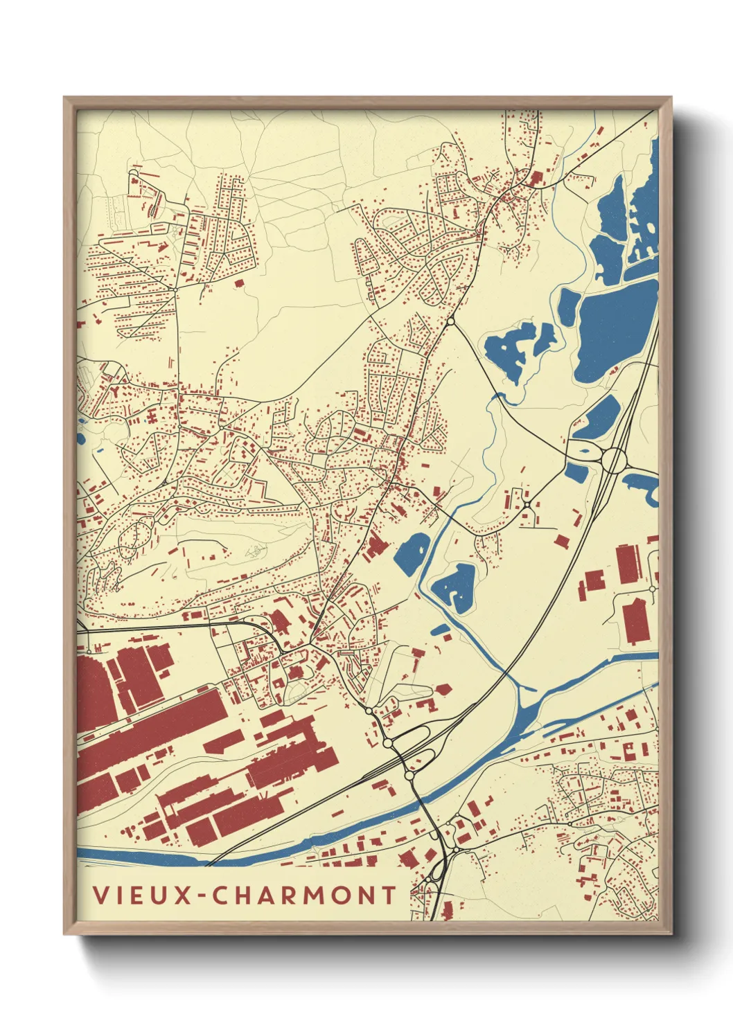 Une affiche de carte sur Vieux-Charmont