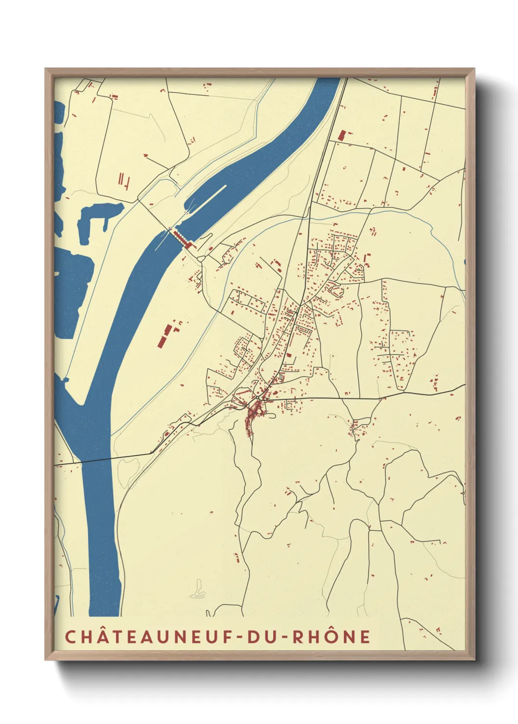 Une affiche de carte sur Châteauneuf-du-Rhône