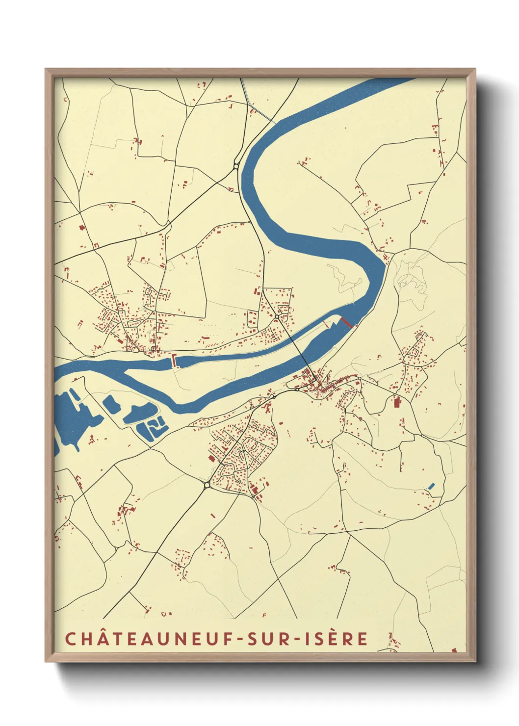 Un poster carteChâteauneuf-sur-Isère