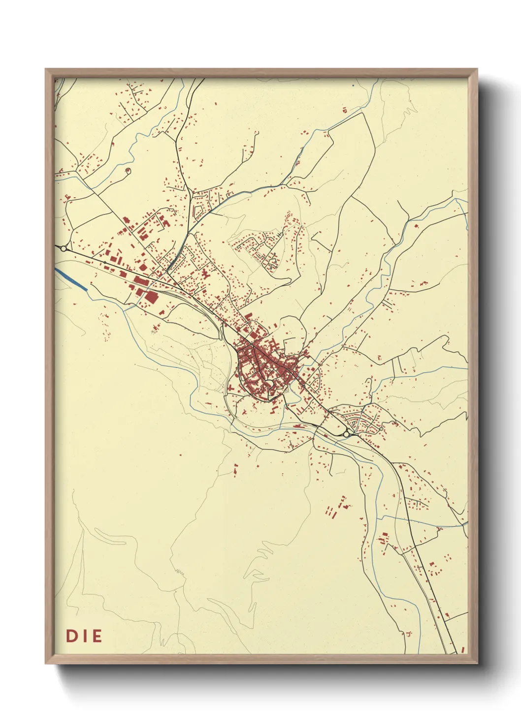 Une affiche de carte sur Die