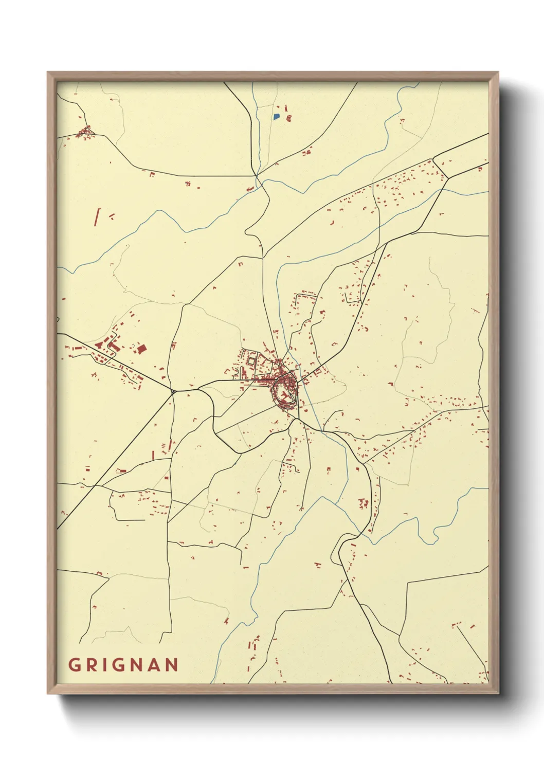 Une affiche de carte sur Grignan