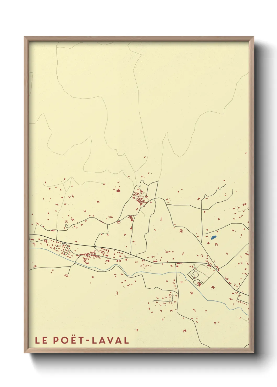 Une affiche de carte sur Le Poët-Laval