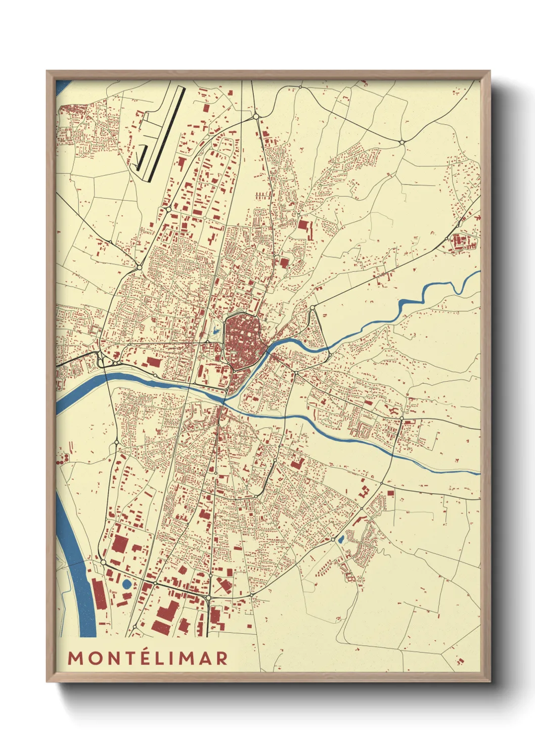 Une affiche de carte sur Montélimar