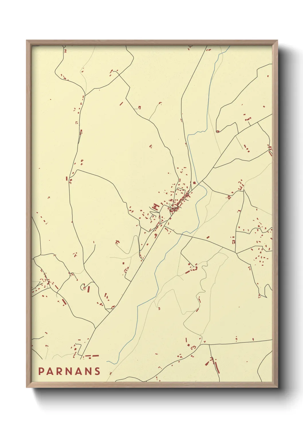 Une affiche de carte sur Parnans