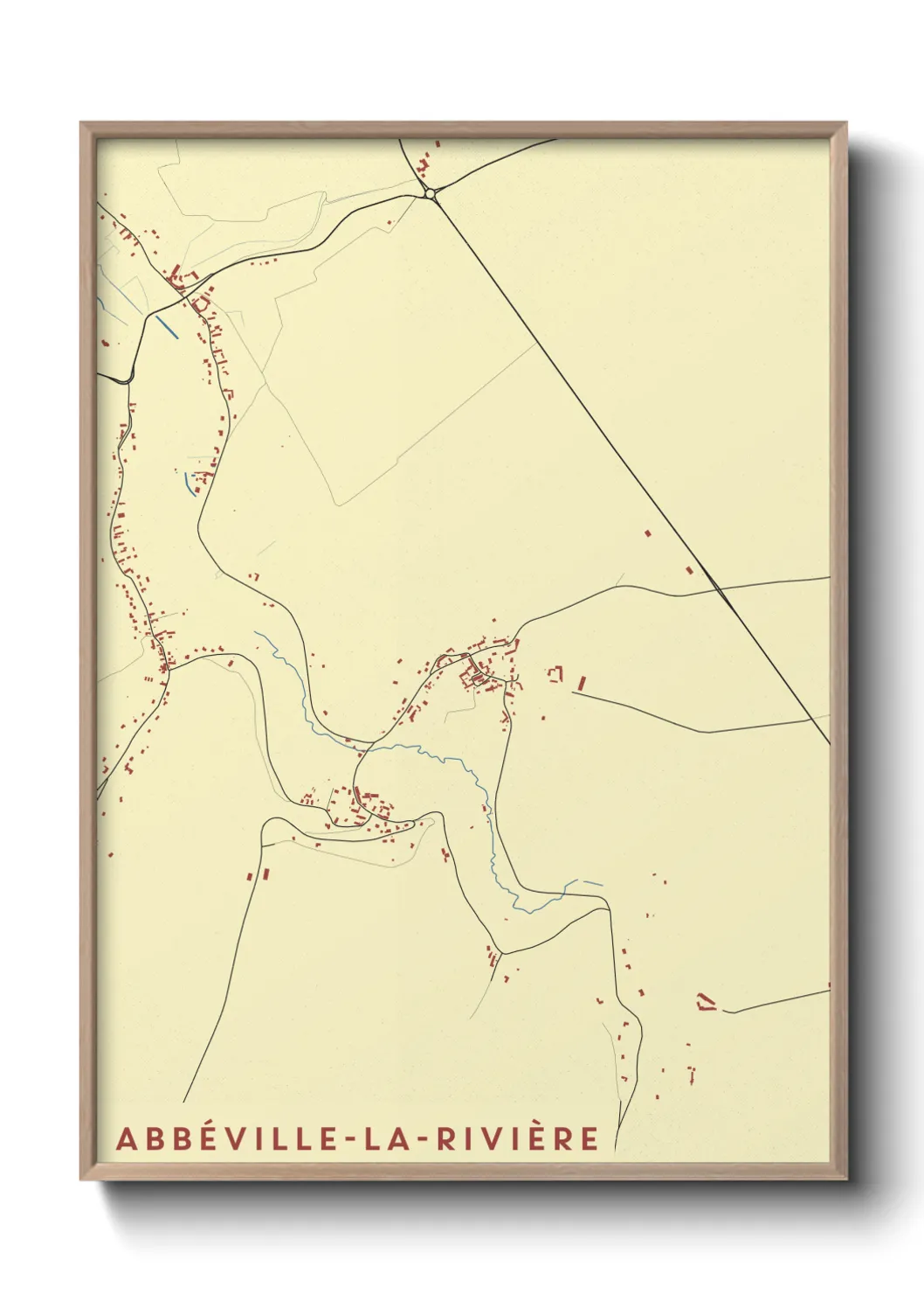 Un poster carteAbbéville-la-Rivière