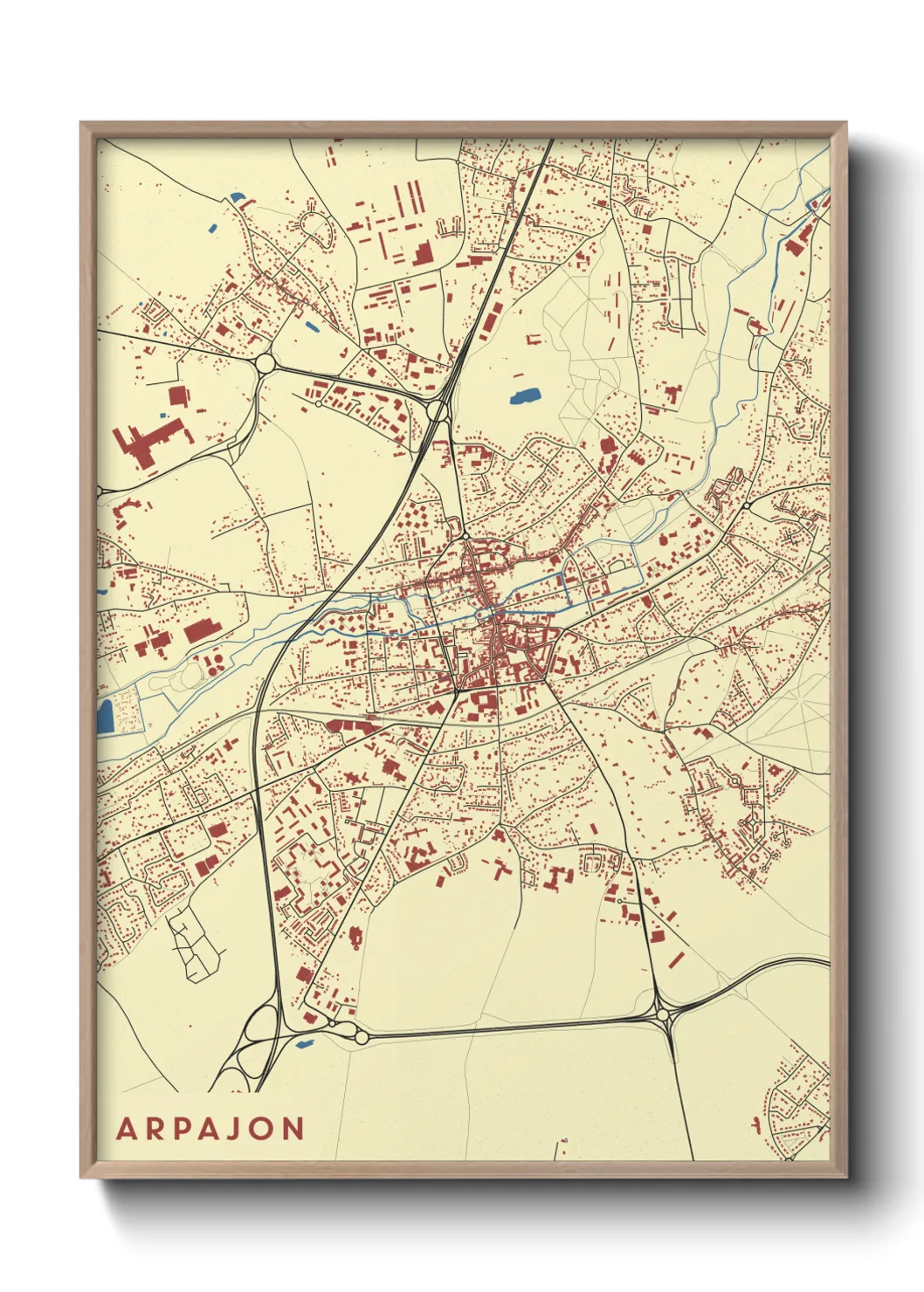 Une affiche de carte sur Arpajon