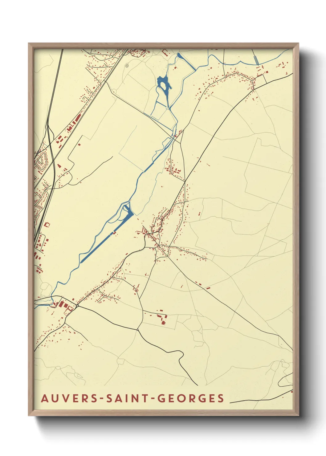 Une affiche de carte sur Auvers-Saint-Georges