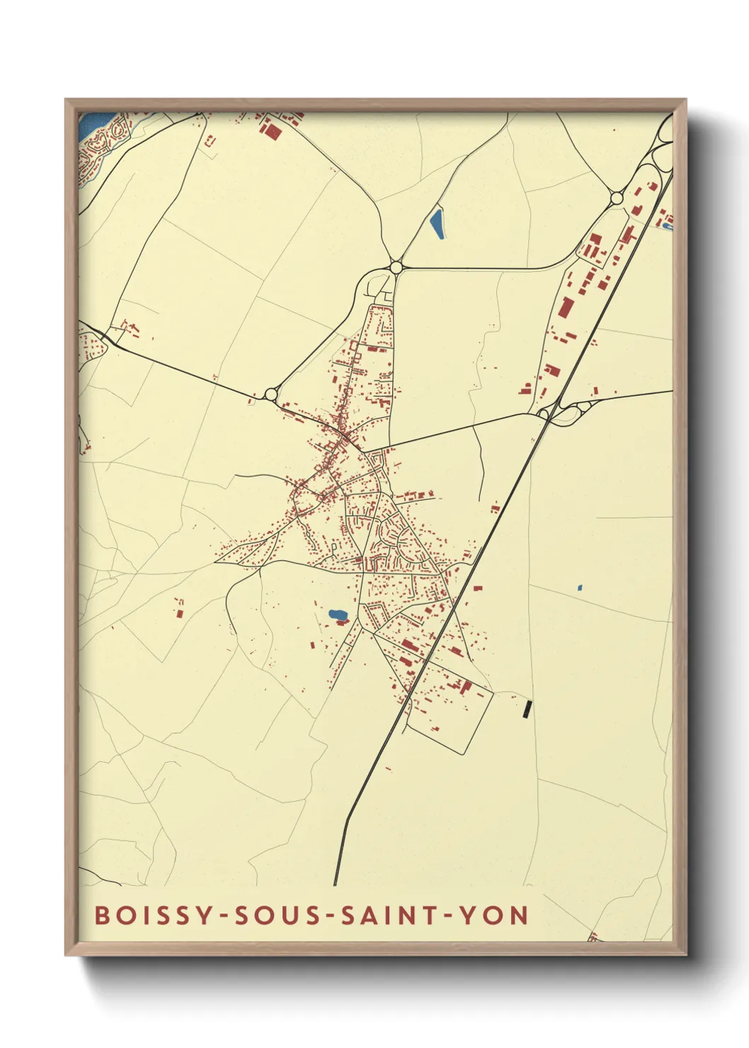 Une affiche de carte sur Boissy-sous-Saint-Yon