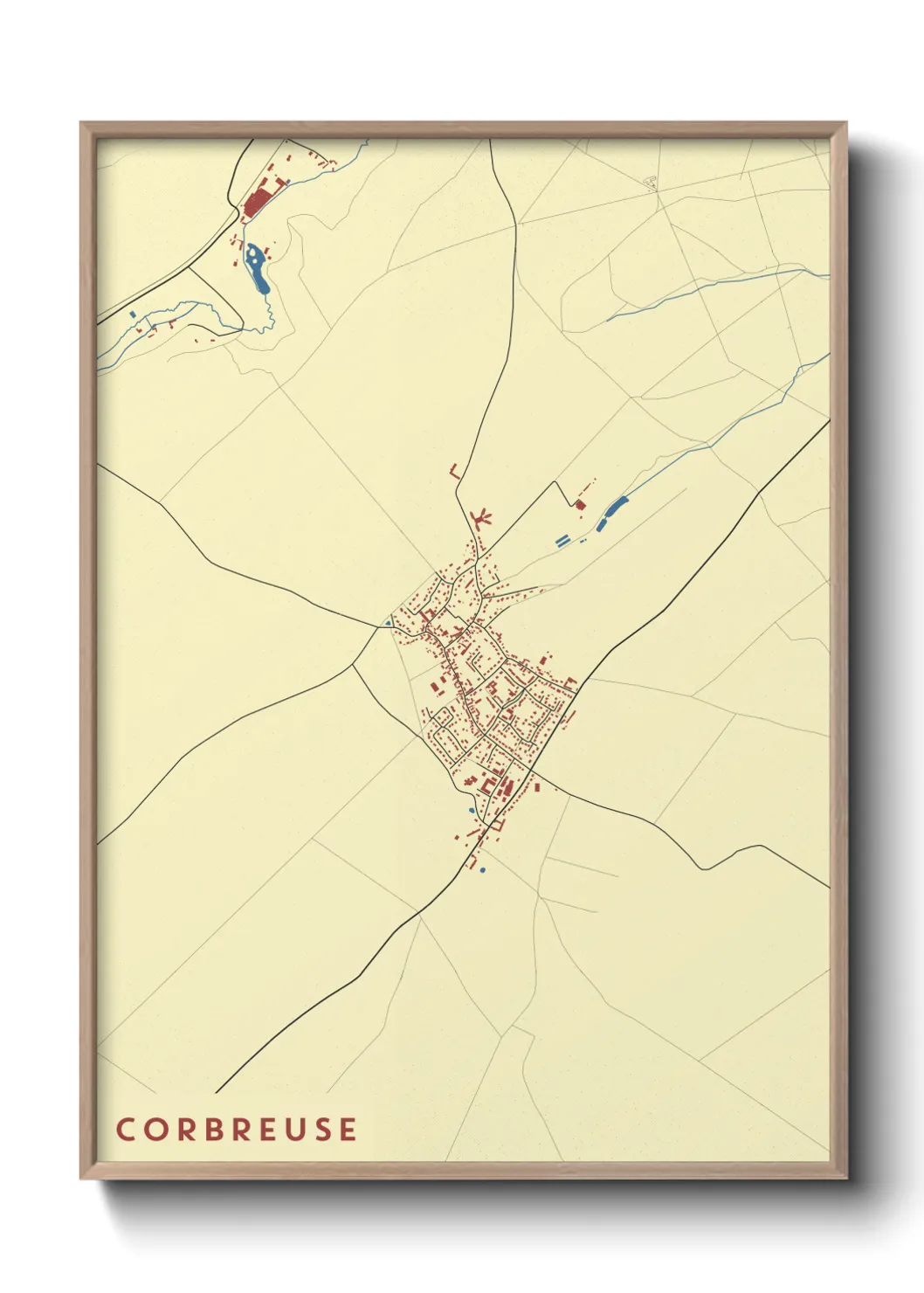 Une affiche de carte sur Corbreuse
