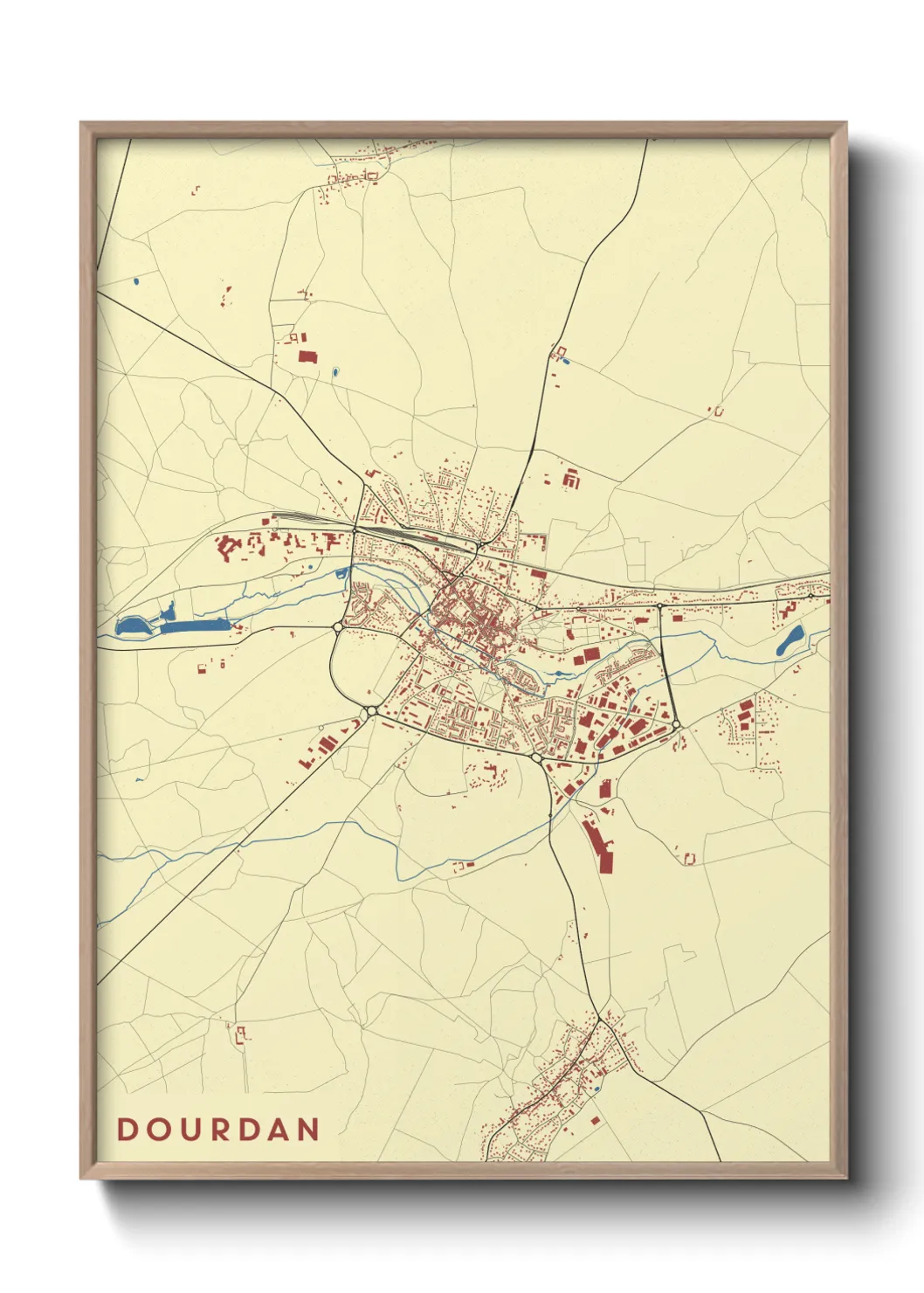 Une affiche de carte sur Dourdan