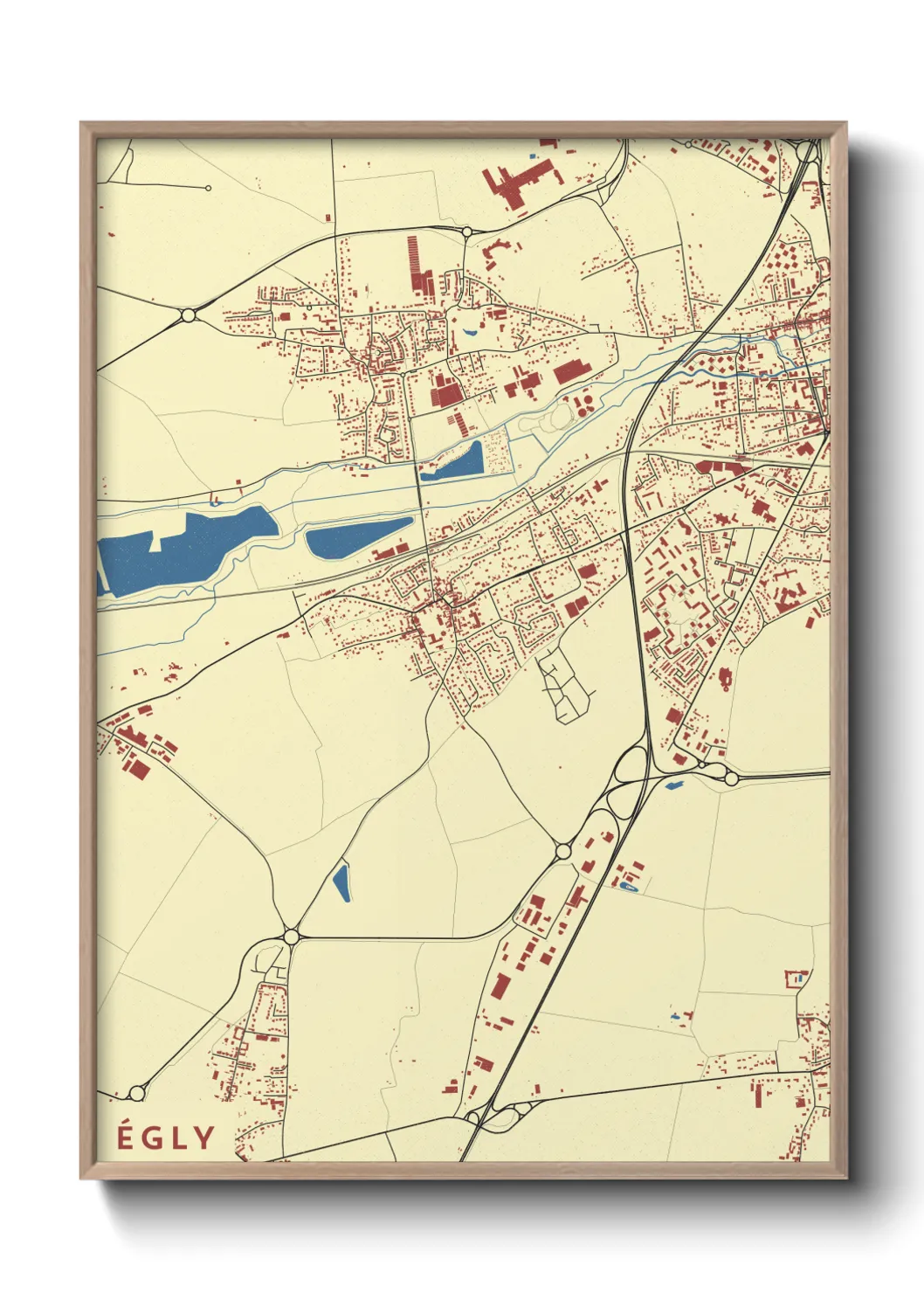 Une affiche de carte sur Égly