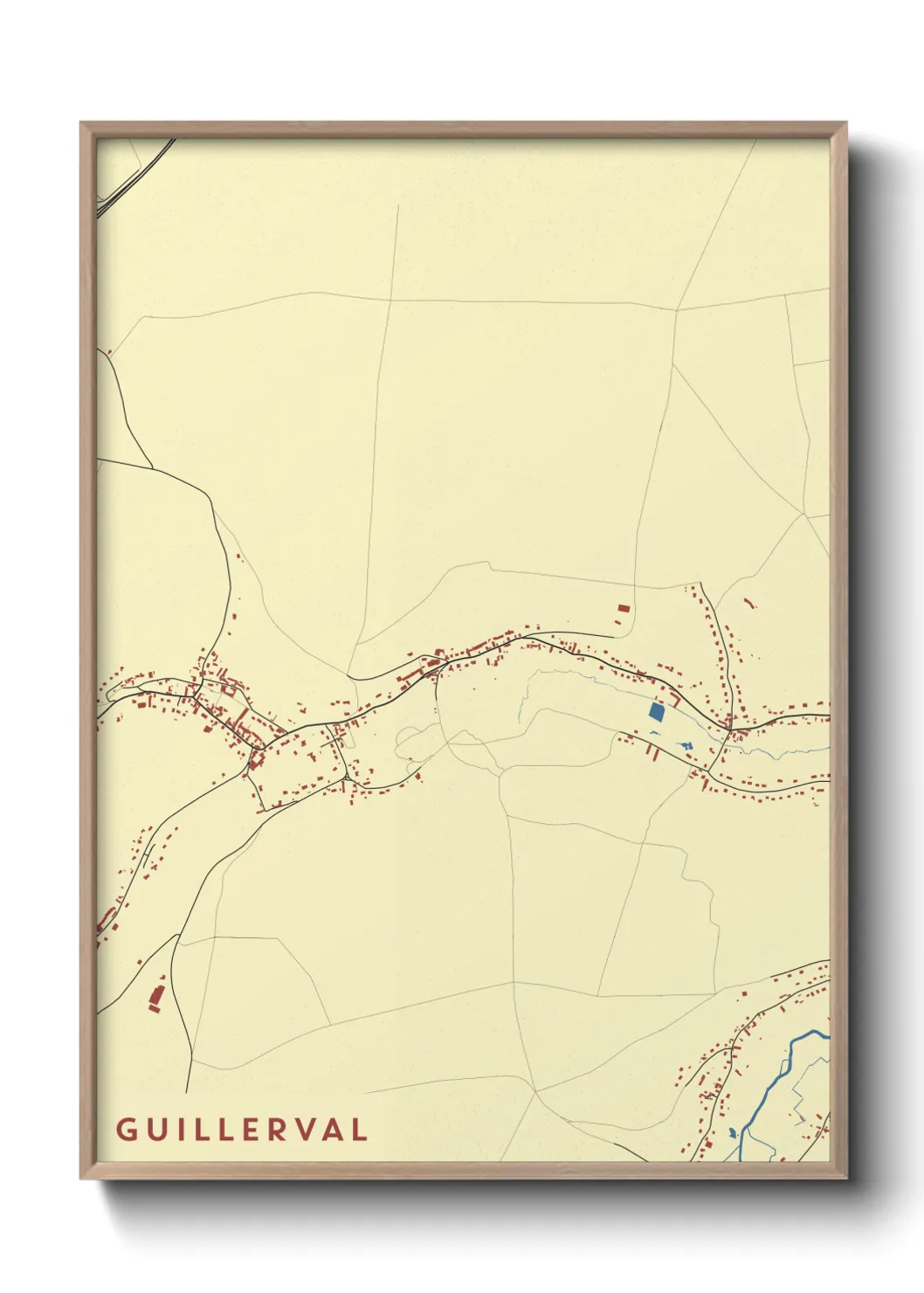 Une affiche de carte sur Guillerval