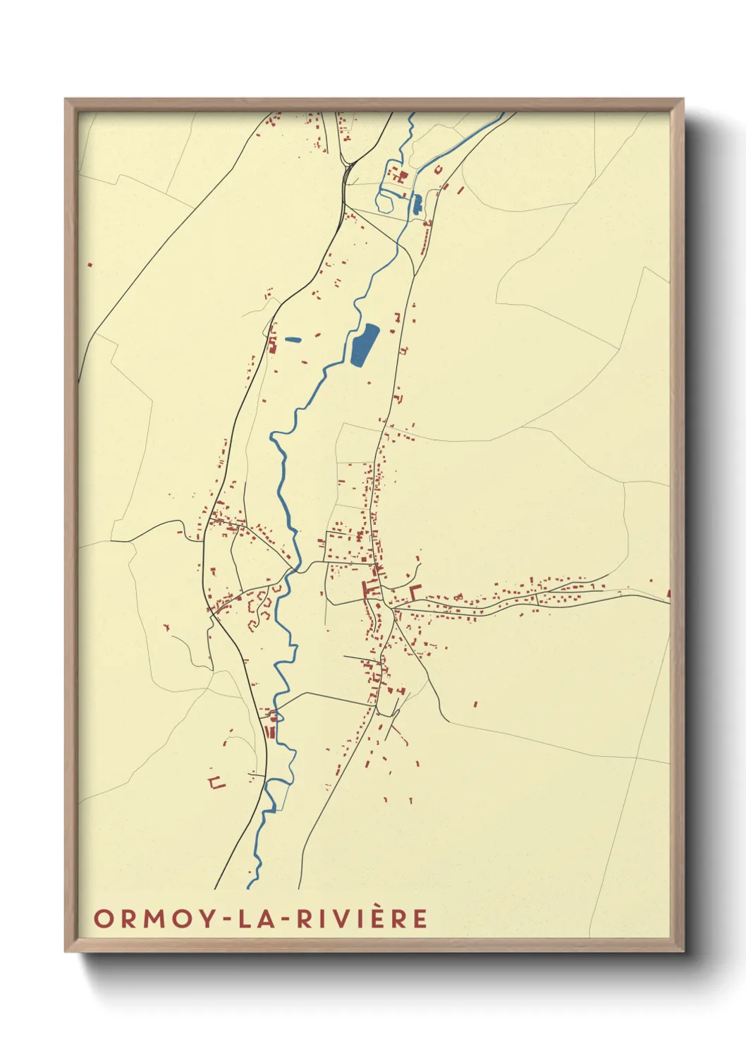 Une affiche de carte sur Ormoy-la-Rivière