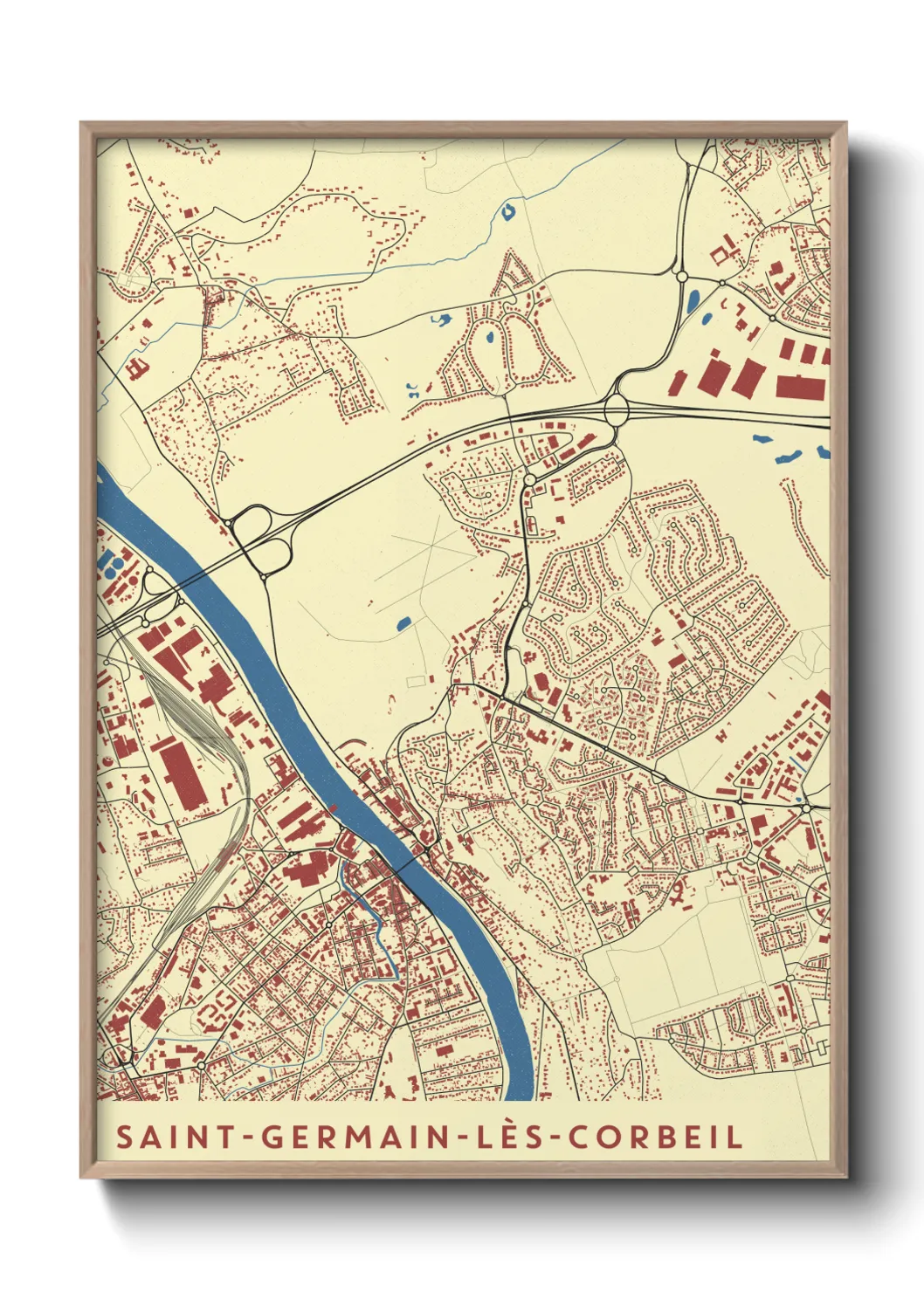 Une affiche de carte sur Saint-Germain-lès-Corbeil