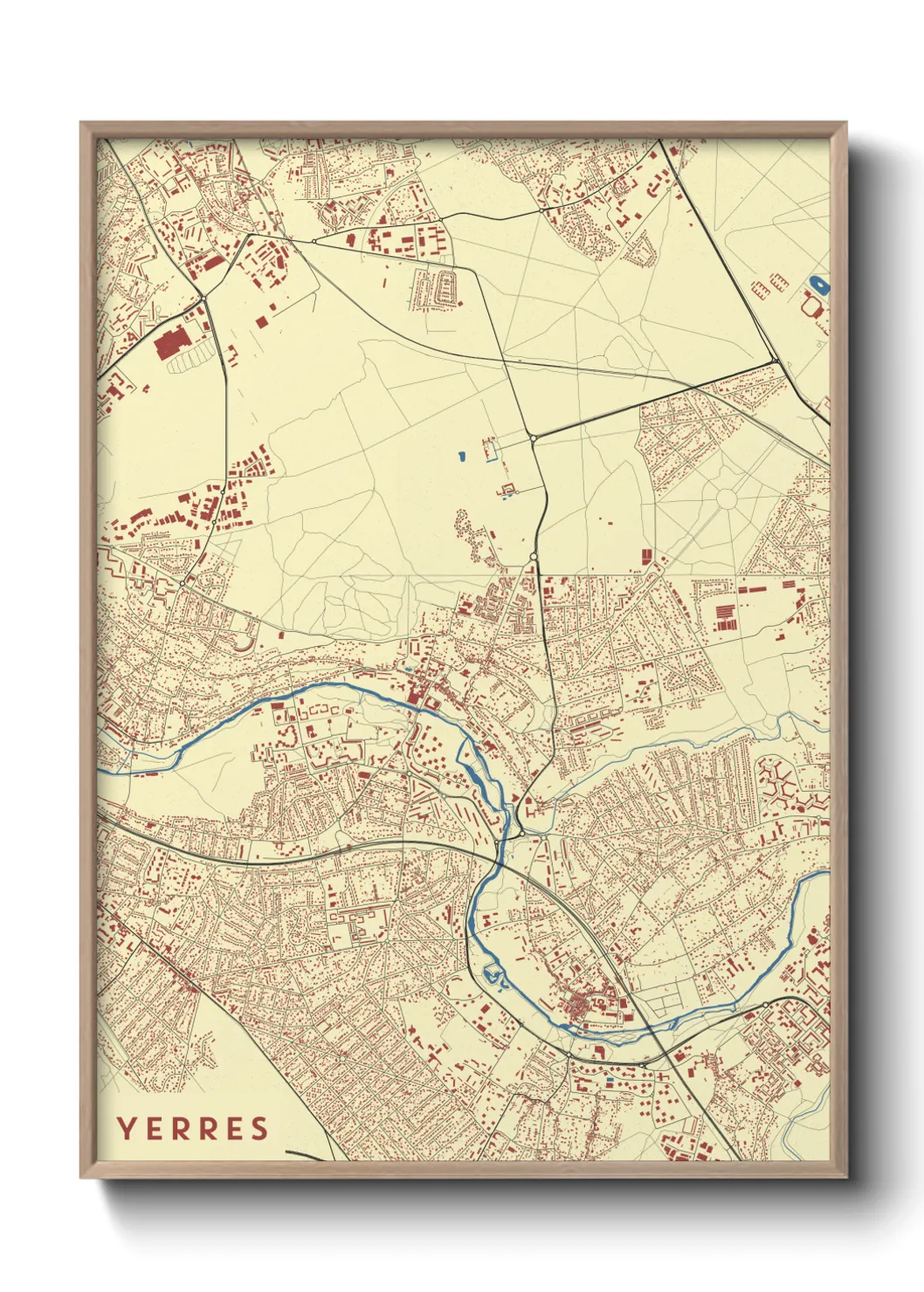 Une affiche de carte sur Yerres