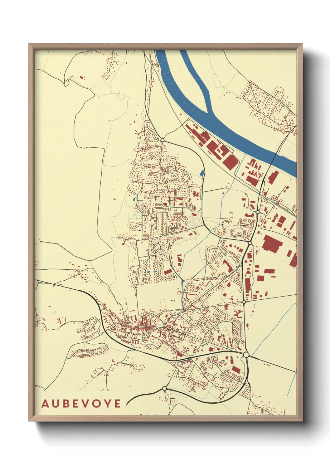 Une affiche de carte sur Aubevoye