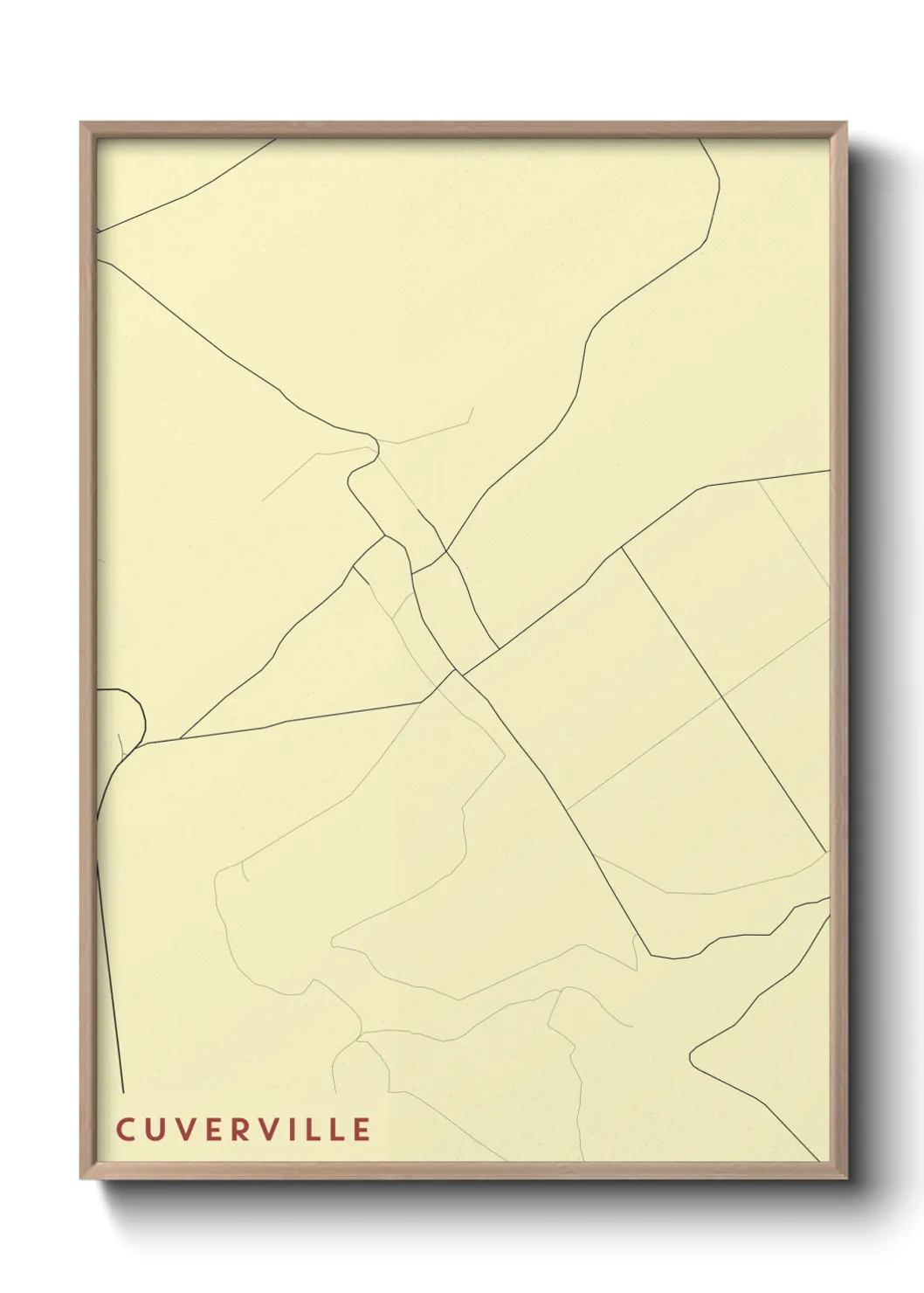 Une affiche de carte sur Cuverville