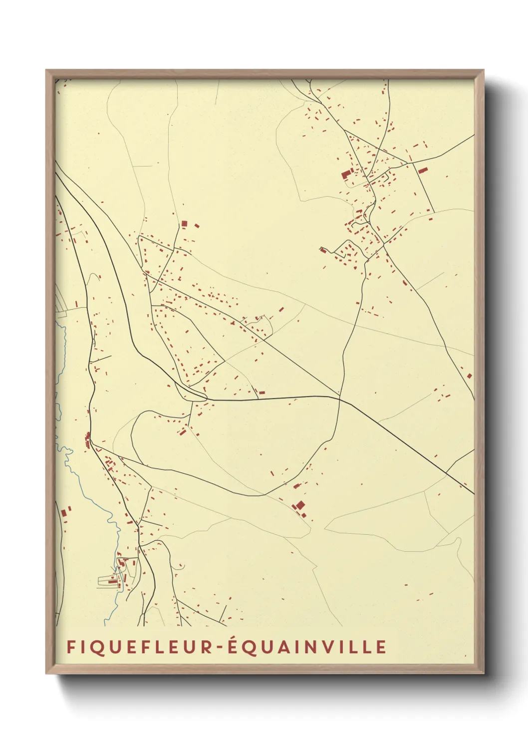 Une affiche de carte sur Fiquefleur-Équainville