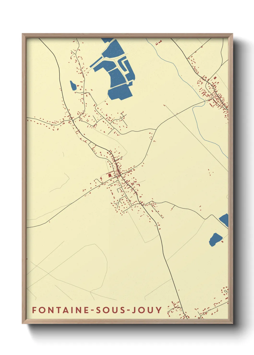 Une affiche de carte sur Fontaine-sous-Jouy