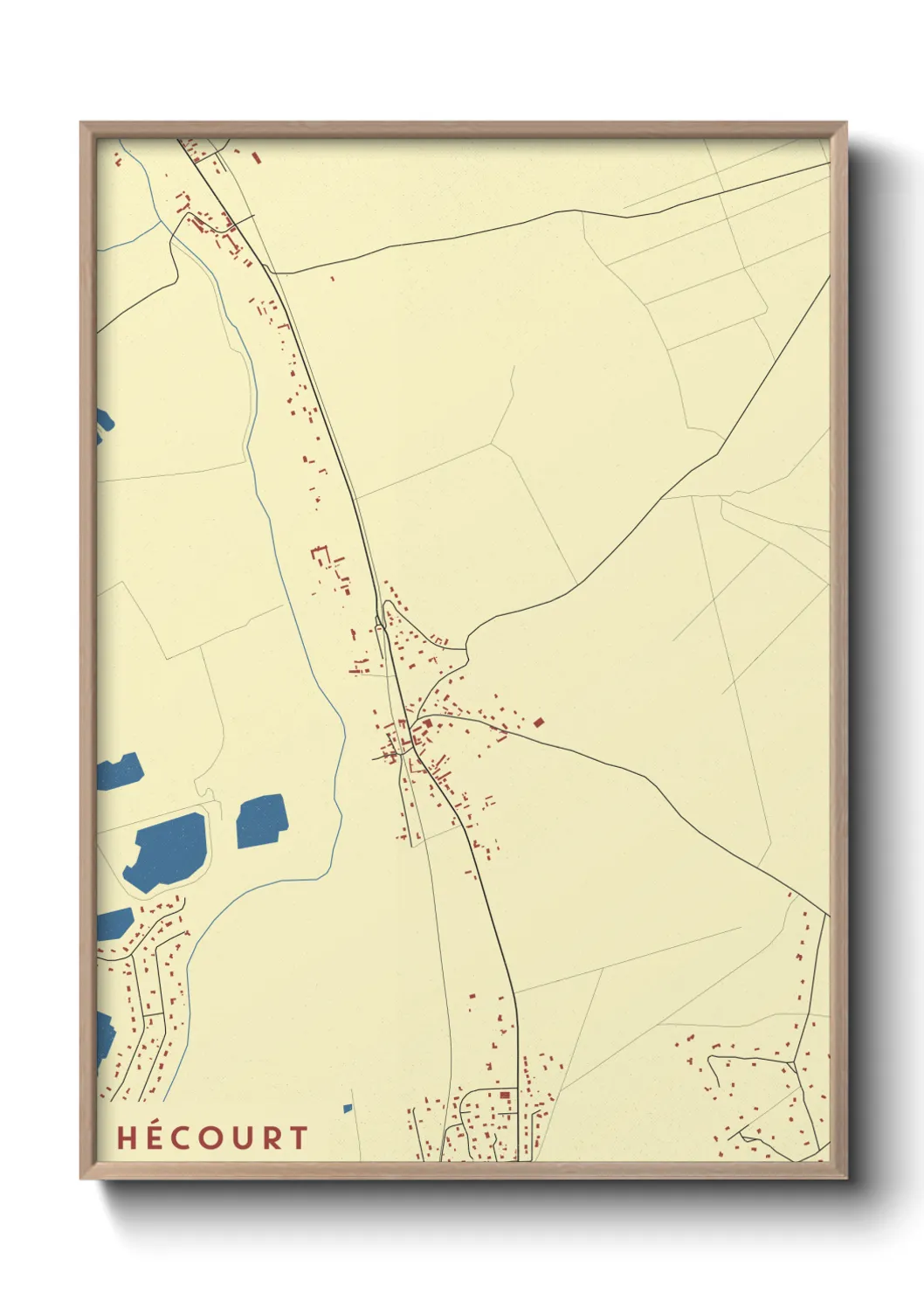 Une affiche de carte sur Hécourt