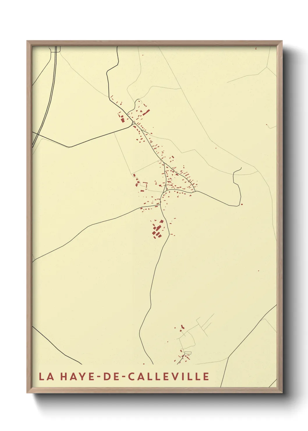 Une affiche de carte sur La Haye-de-Calleville