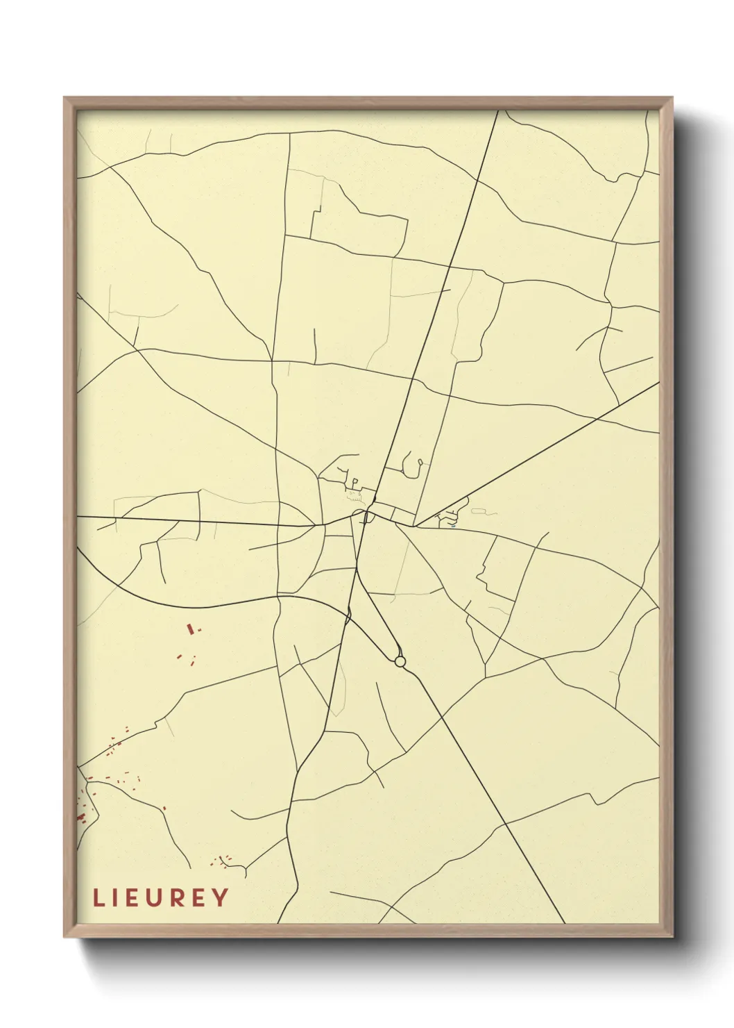 Une affiche de carte sur Lieurey