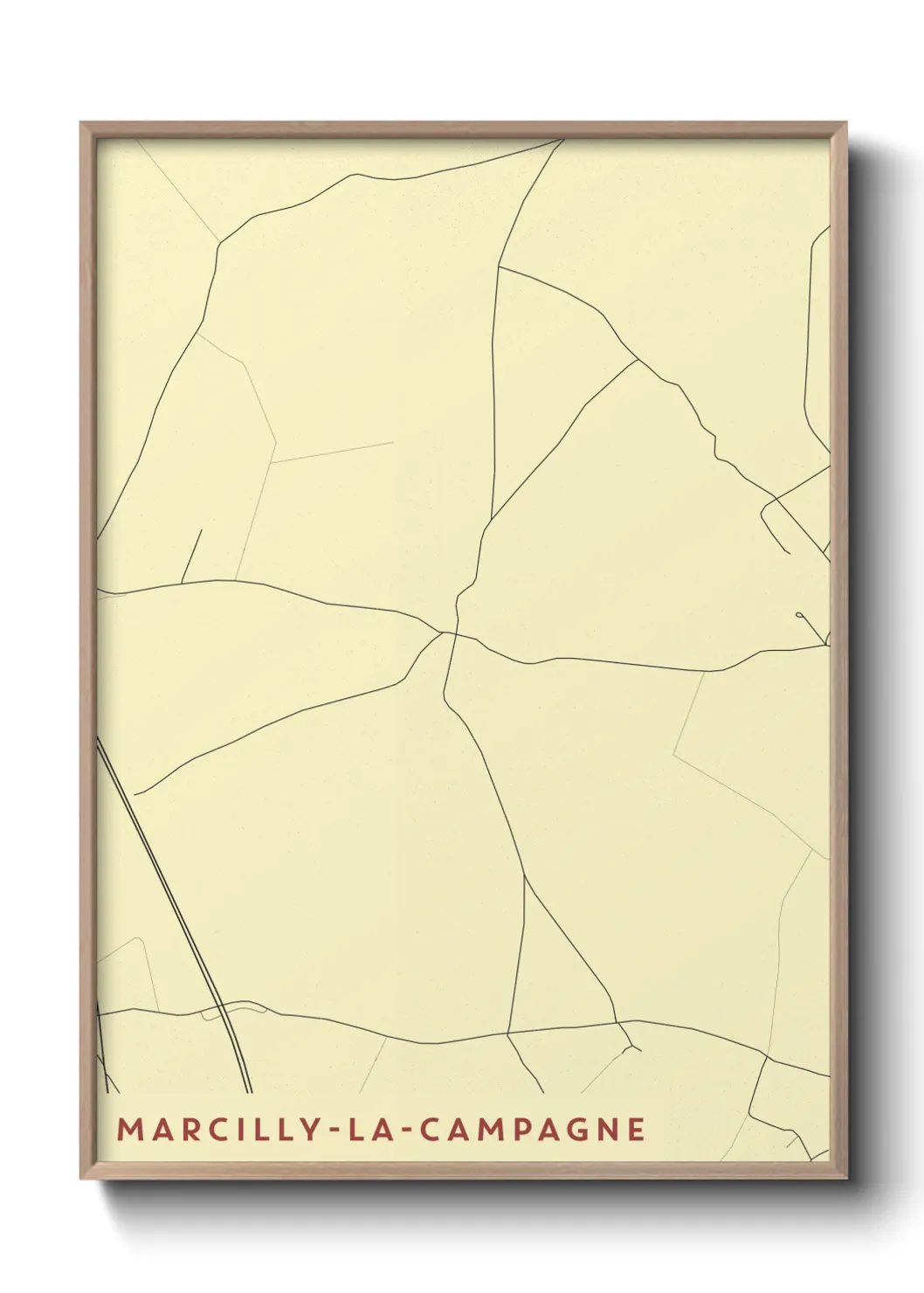 Une affiche de carte sur Marcilly-la-Campagne