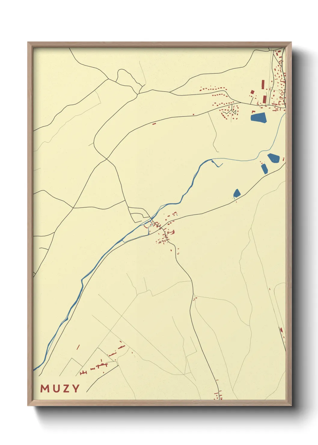 Une affiche de carte sur Muzy