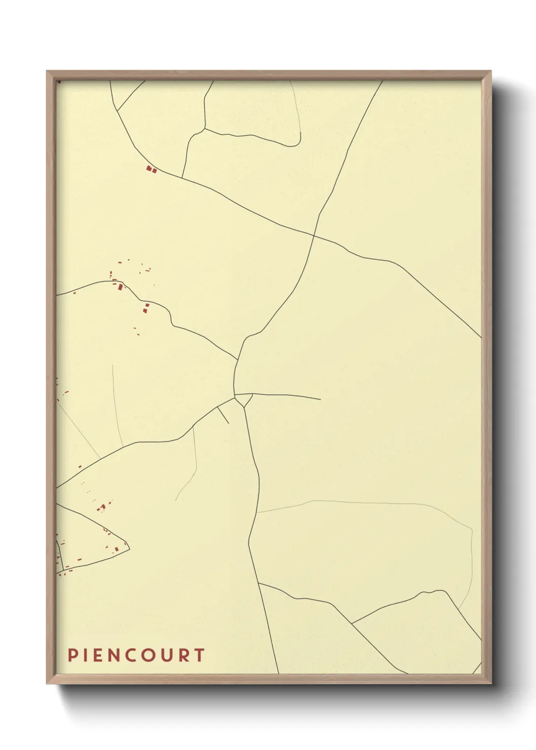 Une affiche de carte sur Piencourt