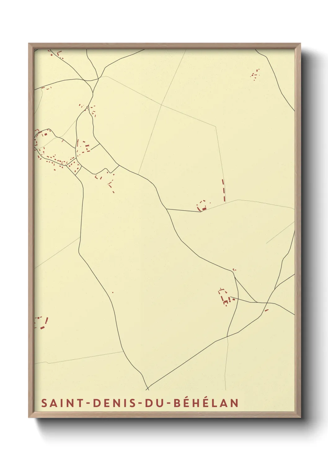 Une affiche de carte sur Saint-Denis-du-Béhélan