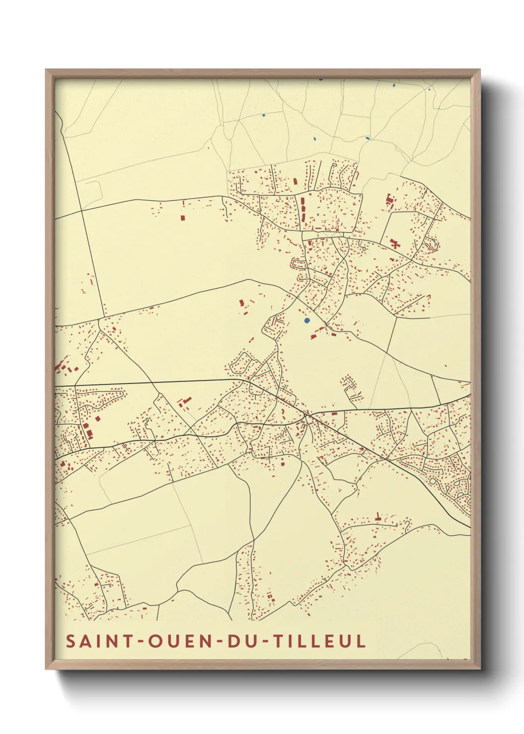 Une affiche de carte sur Saint-Ouen-du-Tilleul