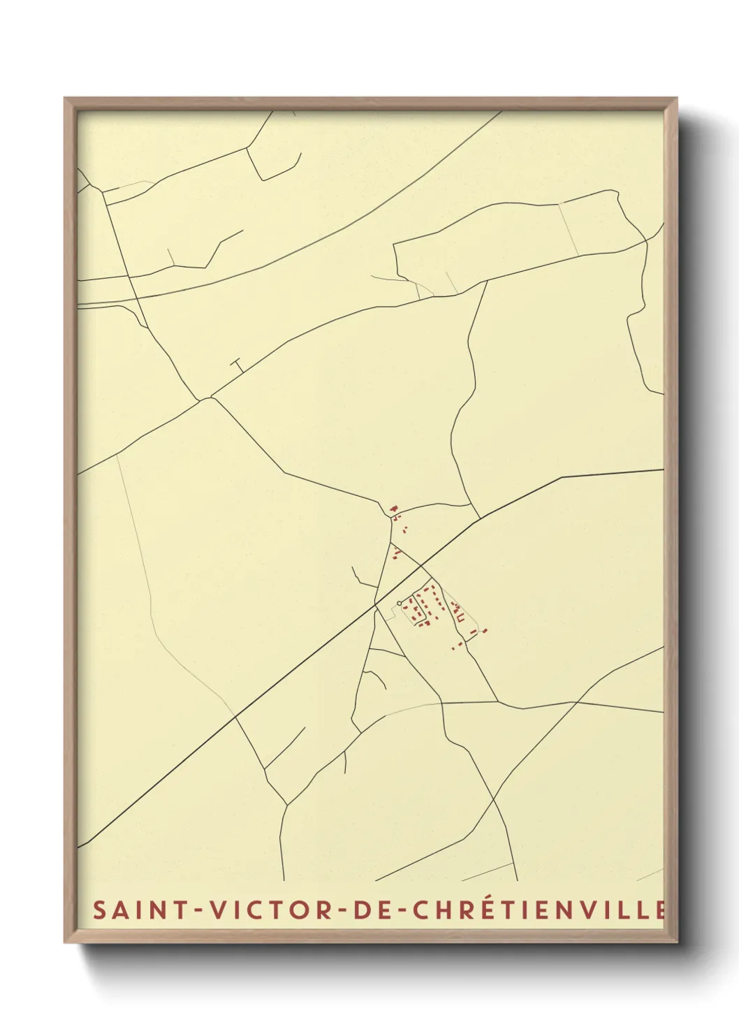 Une affiche de carte sur Saint-Victor-de-Chrétienville