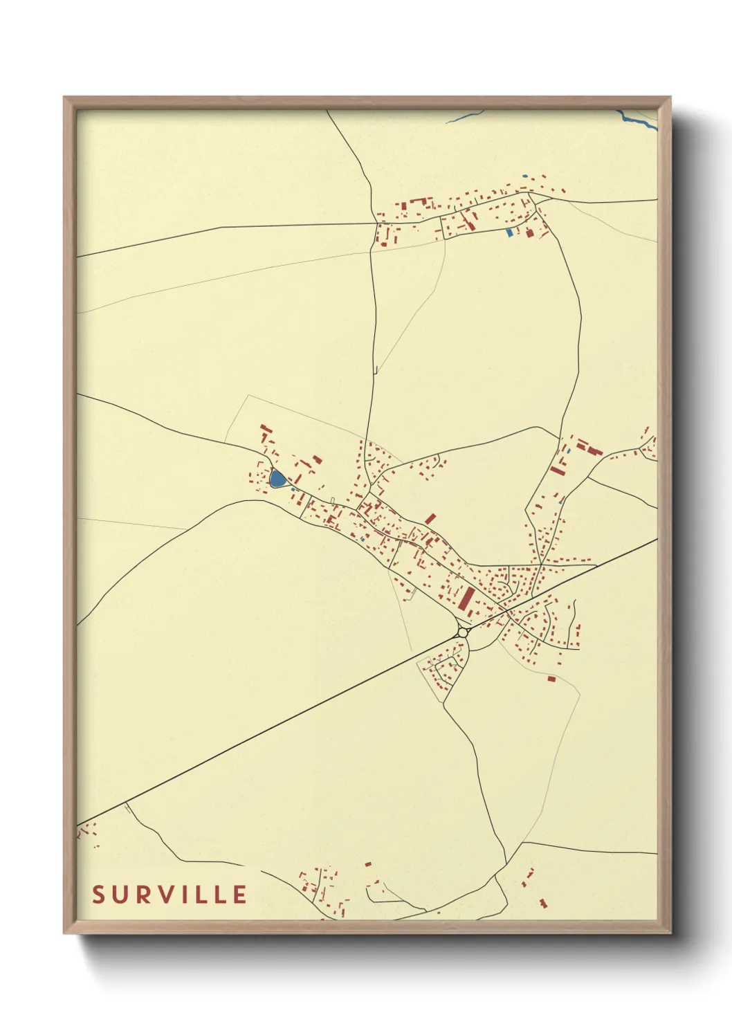 Une affiche de carte sur Surville