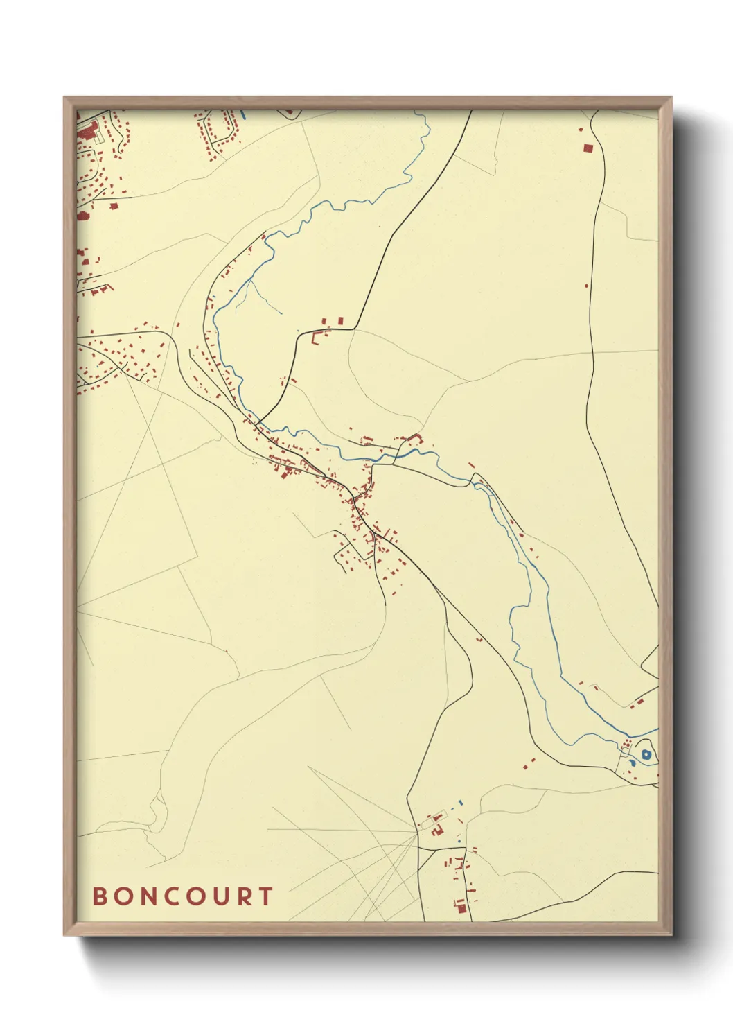 Une affiche de carte sur Boncourt