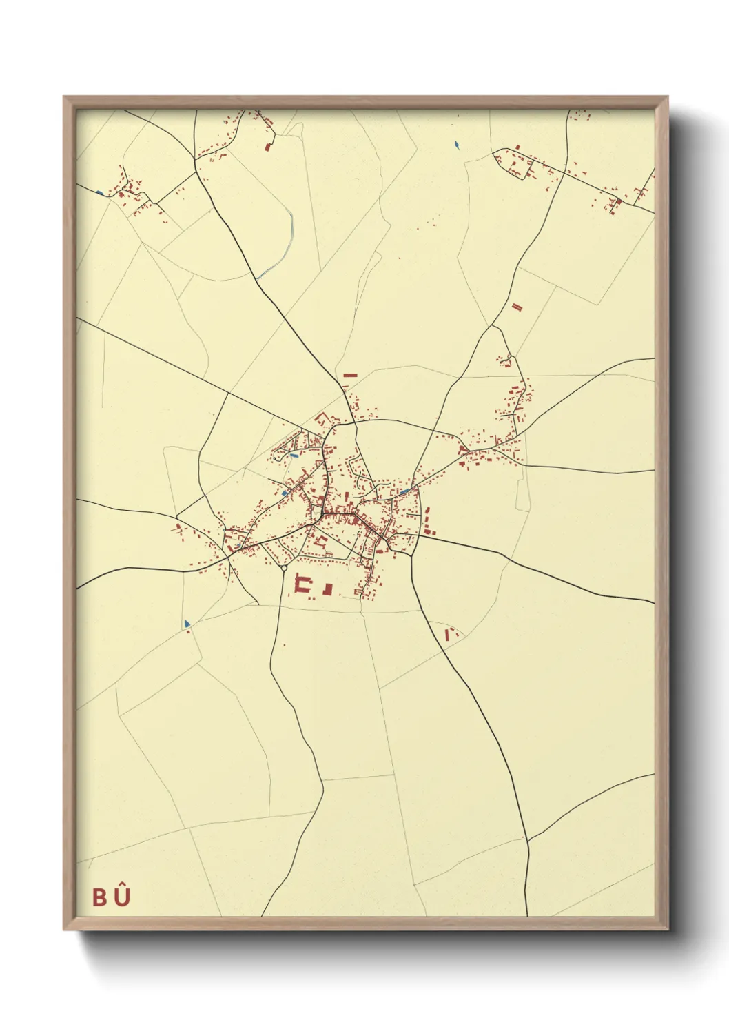 Une affiche de carte sur Bû